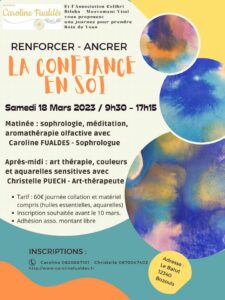 Atelier pour renforcer et ancrer LA CONFIANCE EN SOI le samedi 18 mars 2023 à Bozouls près Rodez (Aveyron)