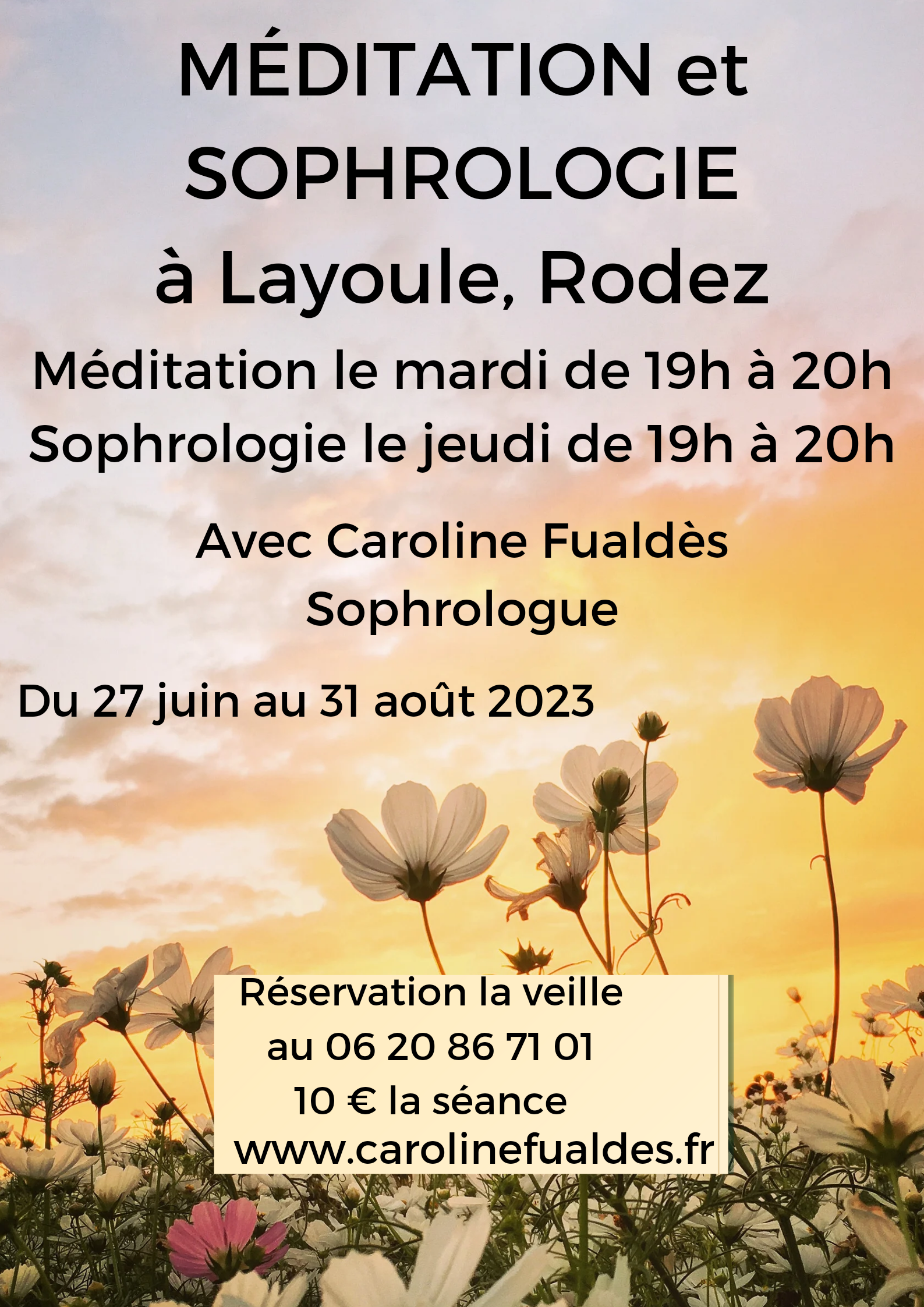 Méditation et sophrologie tout l’été sur les berges de Layoule, Rodez, Aveyron