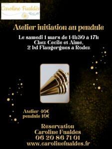 Atelier initiation au pendule le samedi 1 mars 2025 à La Maison de Cécile et Aimé, à Rodez