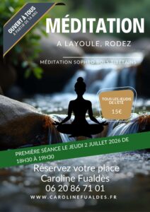 MÉDITATION Sur les berges de Layoule, Rodez (Aveyron) tous les jeudis de l&rsquo;été à partir du 2 juillet 2026